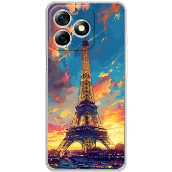 Силиконовый Чехол с Картинкой для Ulefone Note 18 Pro Принт (Париж, Эйфелева Башня) (65171-ysm038)
