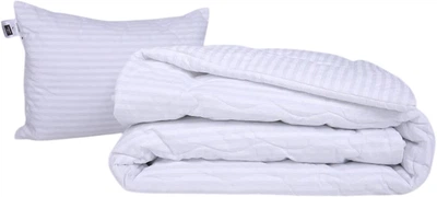 Набор MirSon №1136 СоІог Fun Line Одеяло летнее Полуторное 155х215 см 17-0605 Stripe White Bamboo + Подушка 50x70 см (2200010882001)