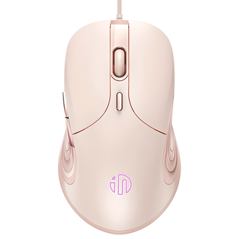 Мышь проводная INPHIC B8 игровая с регулируемой RGB подсветкой и 8800 DPI, розовая
