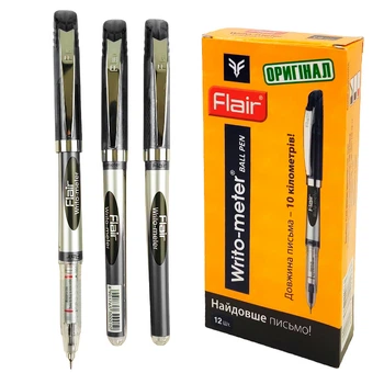Ручка шариковая черная 10 км Writo-meter 743 Flair original, 520814