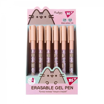 Ручка гелева Yes пиши-стирай Pusheen 0,5 мм, синя