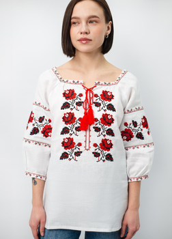 Вишиванка жіноча Narodnyy Butik білий льон 1001 48
