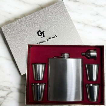 Набор подарочный GT 6в1 фляга 18Oz/532ml лейка стопки 4 шт для гравировки