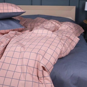 Простынь MirSon Ranforce Elite 17-0731 Pink & Gray Plaid 150х220 см (2200010823936)