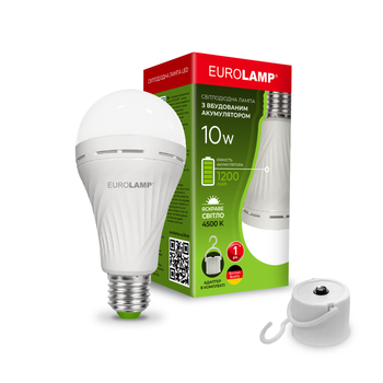 Світлодіодна лампа з акумулятором EUROLAMP LED A70 1200mAh 10W E27 4500K
