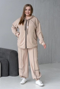 Спортивный костюм женский Olis-style Тєч кант 48 Бежевый (ROZ6601061120)