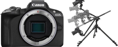 Набор Фотоаппарат Canon EOS R50 Body Black (5811C029AA) + Горизонтальная штанга SLIK Sliding Arm II (4906752206553)
