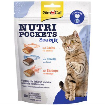 Ласощі для котів GimCat Nutri Pockets Sea Mix (морський мікс) 150 грам