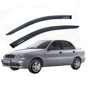 Дефлектори вікон вітровики Daewoo Lanos- Sens 2 передніх Скотч 3M Voron Glass