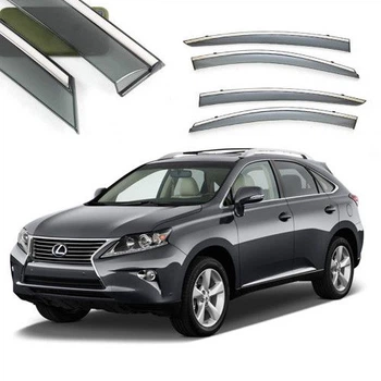Дефлектори вікон вітровики Benke для Lexus RX 350 - RX 270 2010-2015- Хром Молдинг Із Нержавіючої Сталі 3D