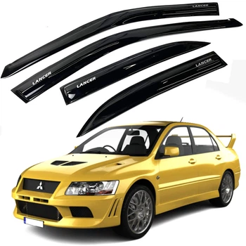 Дефлектори вікон вітровики Acrylic для Mitsubishi Lancer VIII 2003-2009 Гнучки