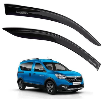 Дефлектори вікон вітровики Renault Dokker- Dokker Van 2012- 2016 Скотч 3M Voron Glass