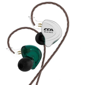 Наушники проводные CCA C10 гибридные без микрофона Cyan (0158)