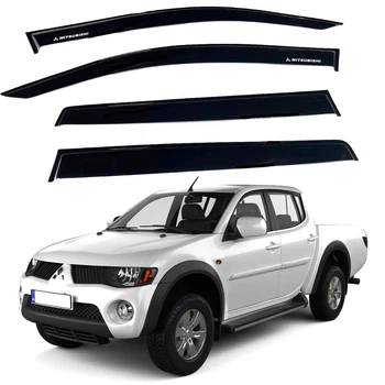 Дефлектори вікон вітровики Mitsubishi L200 IV 2006-2015 Скотч 3M Voron Glass