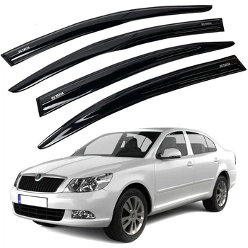 Дефлектори вікон вітровики Acrylic для Skoda A5 2004-2014 Liftback Гнучки