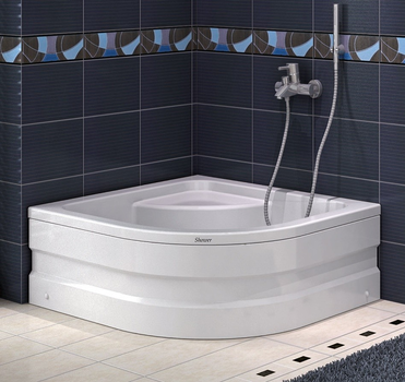 Душовий піддон Shower Cellesse 90x90 напівкруглий глибокий для душової кабіни