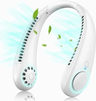 Вентилятор на шию NECK COOLER портативний з акумулятором 4000 mAh Білий 10037