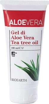 Гель для лица и тела Bioearth Aloe Vera gel with Organic Tea Tree С Алоэ вера и маслом чайного дерево 100 мл (8029182004813)