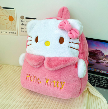 Рюкзак Kuromi Hello Kitty плюшевий 38*35*12 см Великий рожевий рюкзак для фанатів аніме
