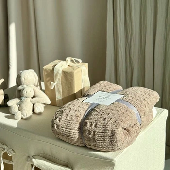 Плед на эко-овчине Dushka Home 21284 200х230 см коричневый