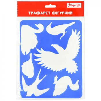 Трафарет для рисования 1 Вересня Птицы 940369 20х16 см синий