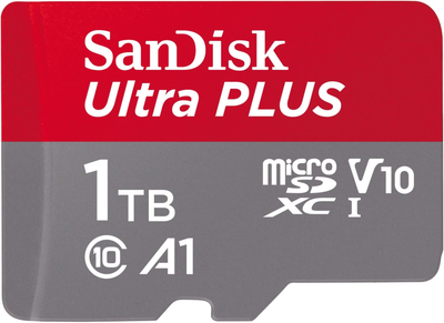 Карта пам'яті SanDisk Ultra PLUS microSDXC 1TB V10 UHS-I + SD Adapter (619659200756)