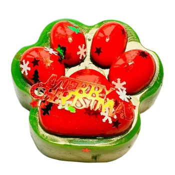 Игрушка антистресс лапка новогодняя маленькая 6675.4 (green\red)