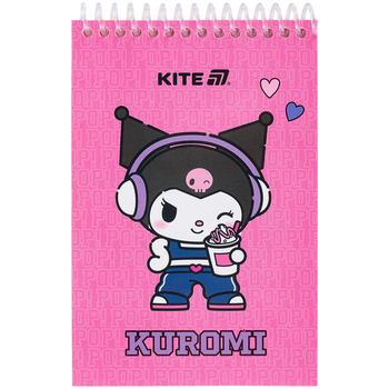 Блокнот на спіралі Kite Kuromi А6, 48 аркушів, нелінований HK25-196-2 4063276237811