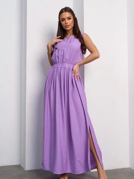 Платье длинное летнее женское ISSA PLUS 14063A 3XL Сиреневое (2007682700073)