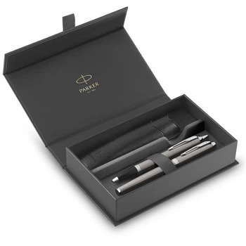 Набор ручек Parker IM Stainless Steel CT FP+BP (перьевая + шариковая + чехол)