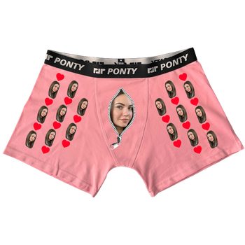 Чоловічі труси Ponty Shop з вашим фото "Ширинка" 3XL Рожеві