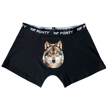 Чоловічі труси Ponty Shop "Вовк new" L Чорні