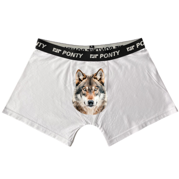 Чоловічі труси Ponty Shop "Вовк new" S Білі