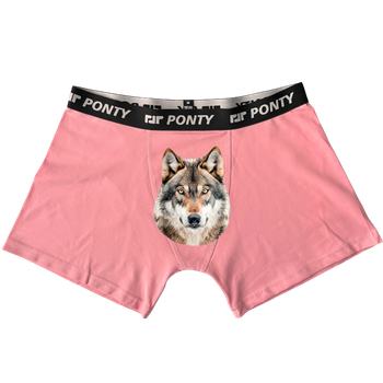 Чоловічі труси Ponty Shop "Вовк new" XXL Рожеві