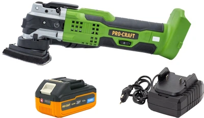 Набор Аккумуляторный реноватор ProCraft PMT20 (ProCraft030220) + Батарея аккумуляторная ProCraft Battery 20 В 4.0 Ah Turbo (030244) +Зарядное устройство ProCraft Charger 20 В 2.0, 4.0, 8.0 Ah (030244)