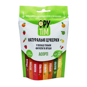 Конфети пастилу Фрутім натуральні без цукру асорті 12шт 120г