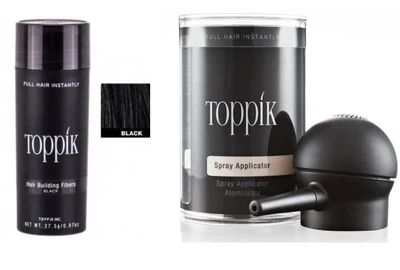 Загуститель для волос Toppik (Black) Черный + Насадка-распылитель Toppik