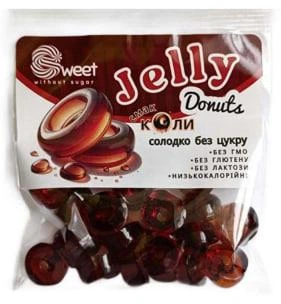 Мармелад желейний без цукру Jelly Donuts зі смаком коли, 70 г