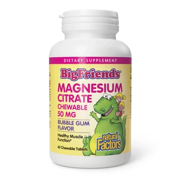 Magnesium Citrate 50mg - 60 tabs Bubble Gum магній цитрат зі смаком жуйки для підтримки м’язів, нервової системи та розслаблення