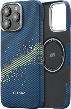Карбоновий чохол Pitaka Tactile Woven Case StarPeak Milky Way Galaxy для iPhone 16 Pro Max Синій (KI1602PMYG)