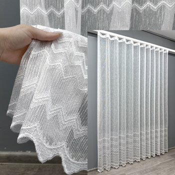 Тюль VR-Textil 1618т Льон з вишивкою білий 300х270 см (42-0578)
