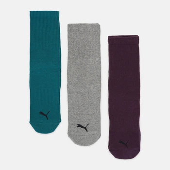 Набір жіночих шкарпеток високих бавовняних Puma Unisex New Generation Cushioned Cre 93837210 43-46 3 пари Зелений (8720245622622)
