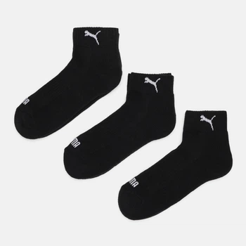 Набор женских носков коротких хлопковых Puma Cushioned Quarter Unisex 93858101 35-38 3 пары Черный (8720245636445)