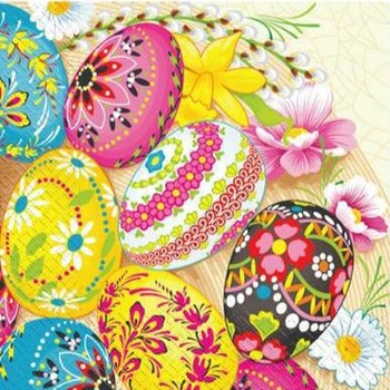 Бумажные салфетки Марго "Пасхальные писанки" 18 шт