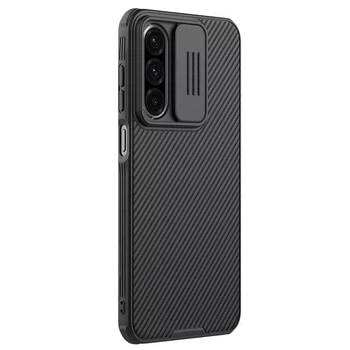 Карбоновая накладка Nillkin Pro со шторкой для камеры для Samsung Galaxy A36 5G (Black) (223999)