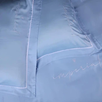 Простынь на резинке MirSon Imperial Tencel №04 Blue 180х200+25 см (2200010754612)