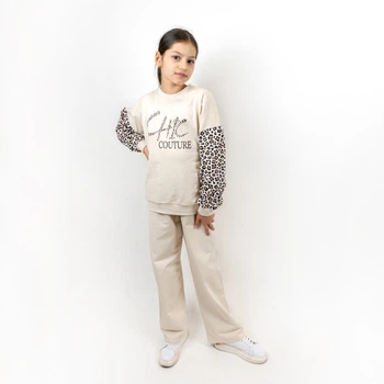 Дитячий костюм для дівчинки-підлітка Leo Chic couture (джемпер+штани) Dexter`s 146 Бежевий (d222lpr-146-sm)