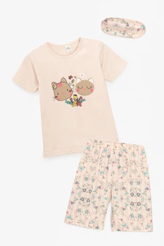 Пижама для девочки Mini Moon 6374 110 см Персиковый