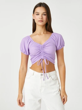 Топ жіночий Koton 3SAL10144IK353 XL Фіолетовий (8683353346524)