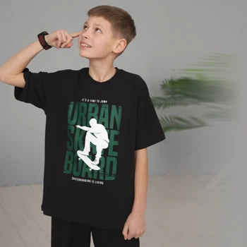 Футболка для подростков оверсайз FTTM-25-1 Gbi Teens Черный на рост 152 (14447)